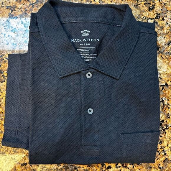 Mack Weldon Other - Mens MACK WELDON Vesper Short Sleeve Stretch Pocket Polo Shirt XL Black NWOT